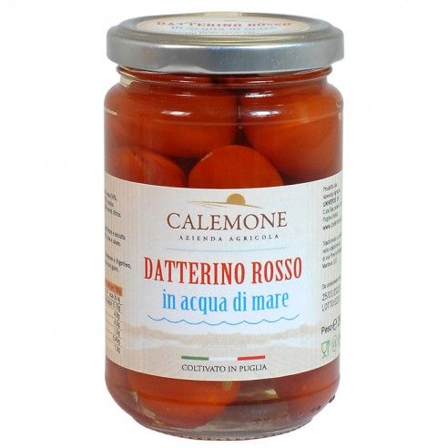 Red Datterino Tomatoes in sea water...